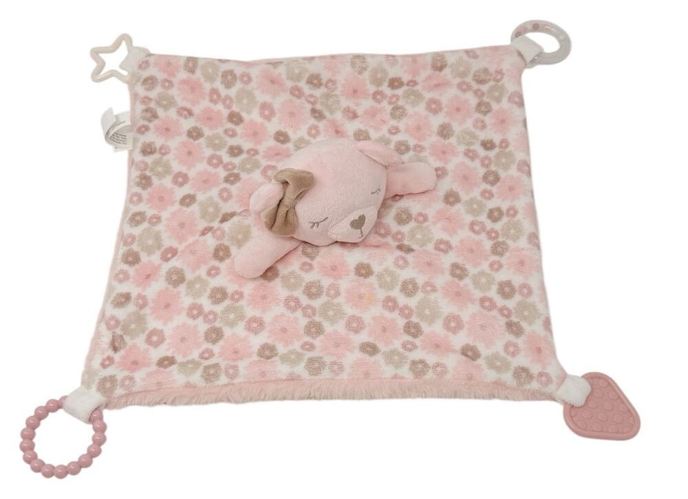 Dreamgro Pink Bear Lovey Security Blanket Plush Toy Teddy Baby Soft 13x13